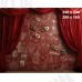 Tło karnawałowe teatralne z czerwonymi kotarami i maskami | K_188